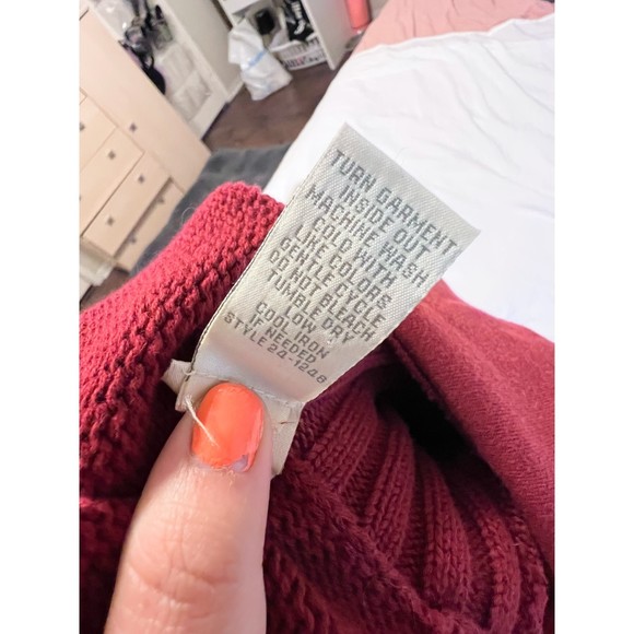 J. Jill Chunky Knit Red Turtleneck Sweater Size L - Picture 3 of 6